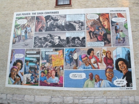 Mural on the side of Grove Gallery, 830-832 S. 5th St.