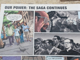 Mural on the side of Grove Gallery, 830-832 S. 5th St.