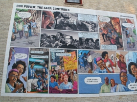 Mural on the side of Grove Gallery, 830-832 S. 5th St.