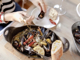 Prince Edward Island mussels with apples, fennel and Italian sausage at Black Sheep