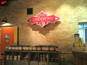 Coffee sales table and logo