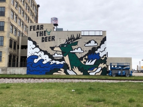 Fear the Deer Mural at Brix Apartment Lofts