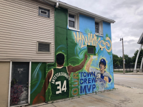 Giannis Antetokounmpo - Christian Yelich Mural