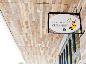 Clock Shadow Creamery Sign
