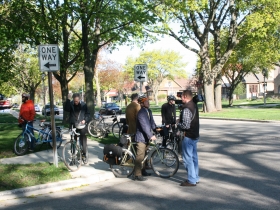 The crowd gathers for the ride.