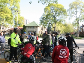 Preparing to ride to City Hall.