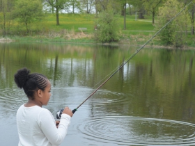 Fishing at Washington Park Pond