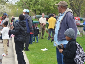 Fishing at Washington Park Pond
