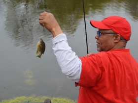 Fishing at Washington Park Pond