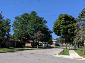 Wedgewood Drive has typical sidewalks