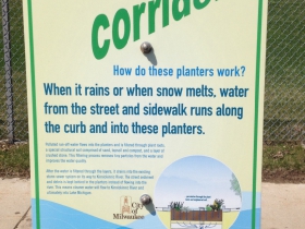 Green Corridor planters sign.