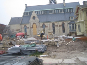 Immanuel Presbyterian Church demolished a building to build a parking lot.